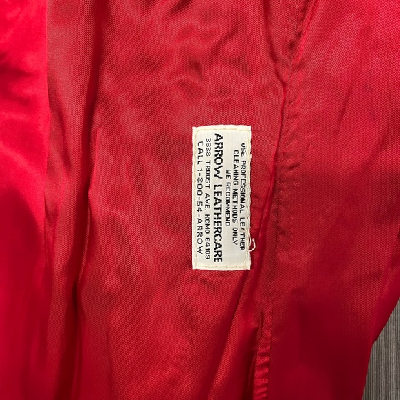 VTG 90s REMY GLAM ROCK Red Soft Leather Midi Belted Trench Coat Womens Medium - Picture 10 of 11